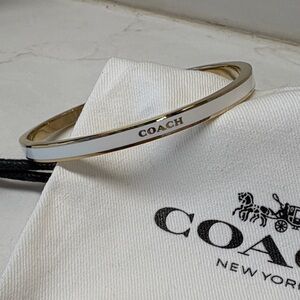 Coach Bracelet Gold and White Bangle NWOT Tags $65 Price Drop $52 Dsct Shipping